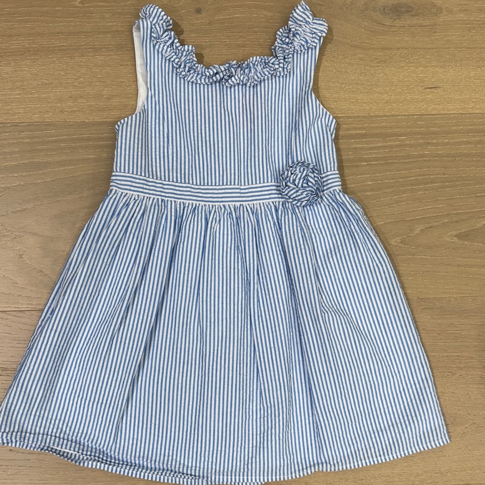 Lilly Pulitzer Blue and White Striped Seersucker Dress